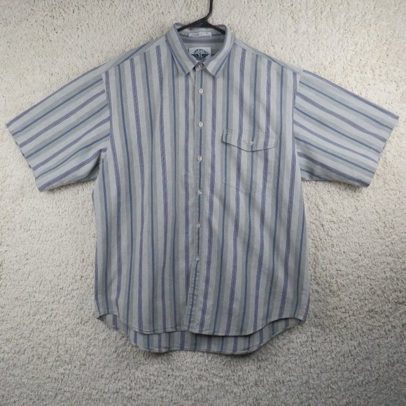 Dockers* Men's Short Sleeve Button Down Curved Hem Chest Pocket Shirt~Size Large - Picture 6 of 13